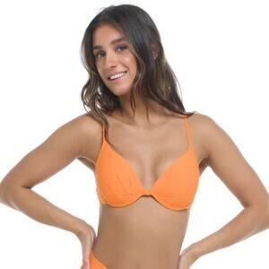 New BODY GLOVE Womens Smoothies GRETA Molded Push Up Underwire Bikini Top Loquat